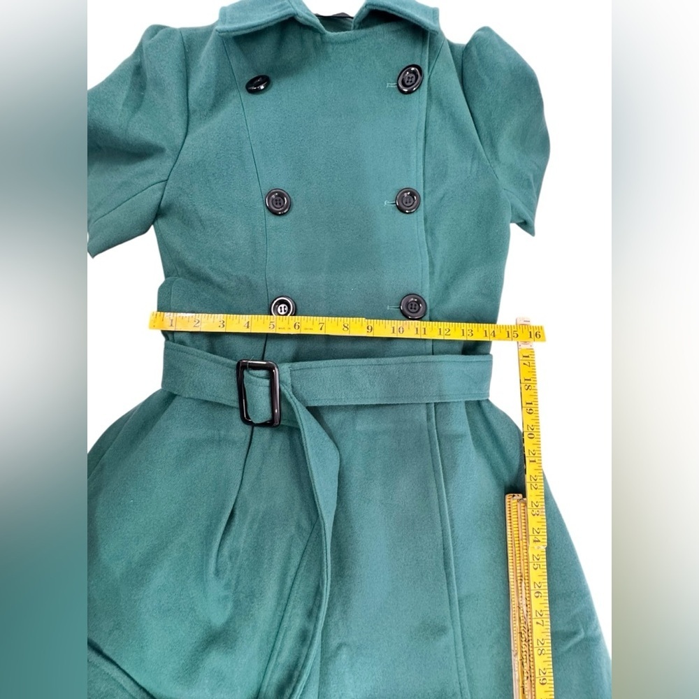 Foremode .Green Trench Coat - Picture 6 of 11
